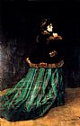 Famous Green Paintings - Woman In A Green Dress